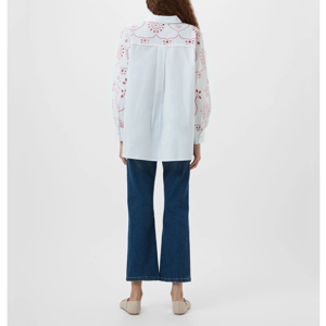 French Connection Cambria Cotton Embroidered Long Sleeve Shirt